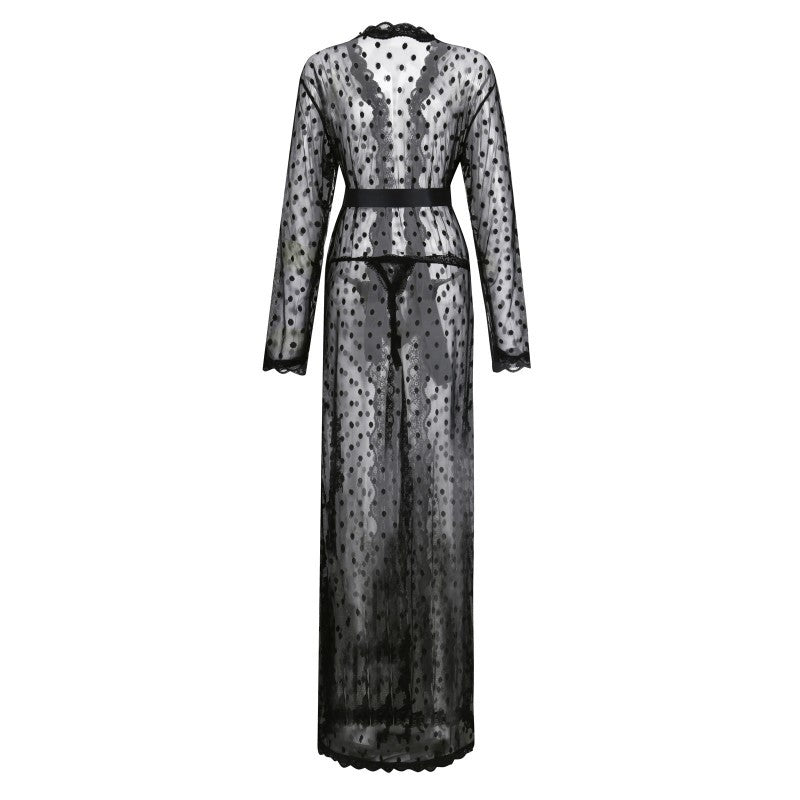 Polka Dot Lace Japanese Style Men's Bathrobe