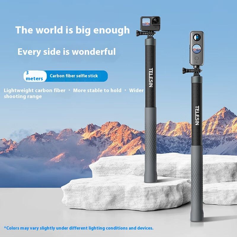 3 M fibre de carbone Super long Invisible Selfie Stick