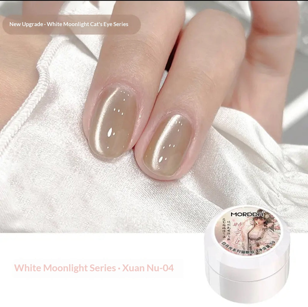 White Moonlight Ceramic Cat Eye Nail Gel Polish Porcelaine White Cat Eye Gel Pour Manucures