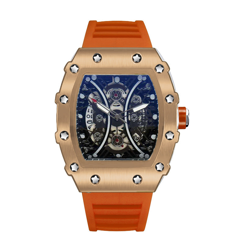 Automatique Quartz Hollow Luminous Waterproof Hommes en forme de barils