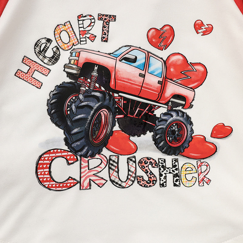 2pcs Baby Boy's 'Heart Crusher' Imprimer St Valentin's Day Set