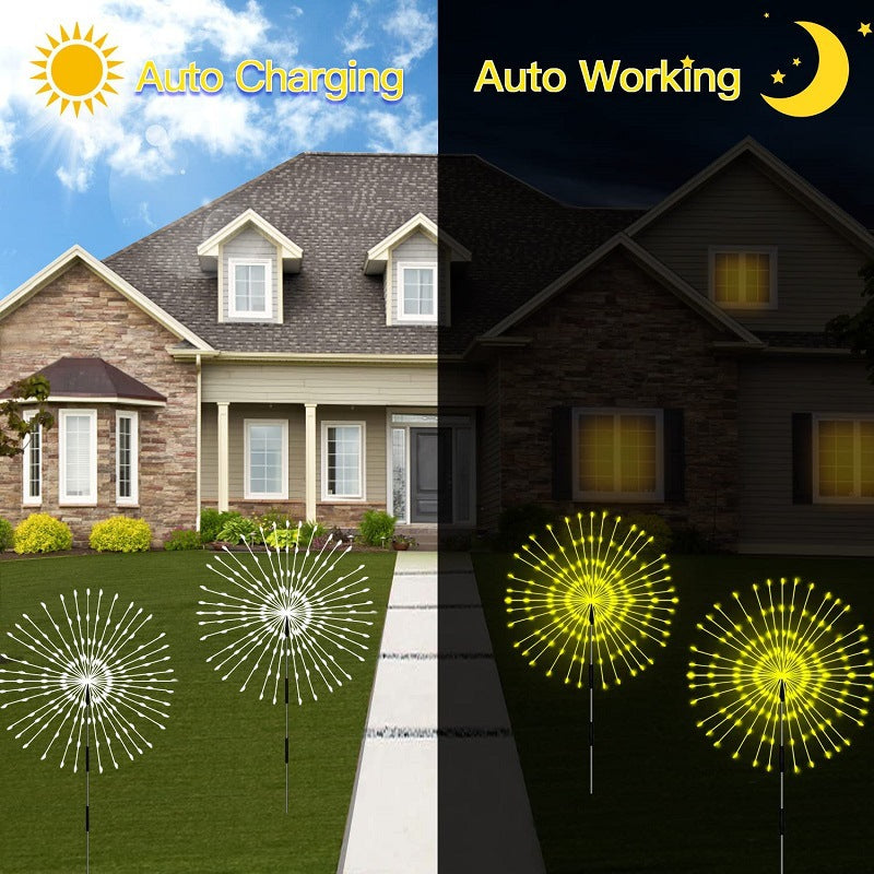 Solar Fireworks Lampe Faites glisser une sortie de pelouse imperméable