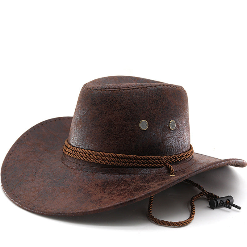 Western Cowboy Cracked Bullhead Retro Rider Hat pour hommes