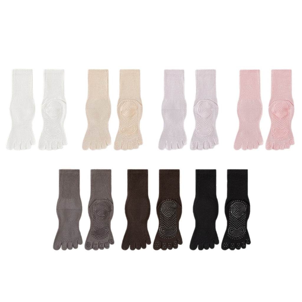 Chaussettes de yoga de printemps d'été à 5 Toe Mid-Calf