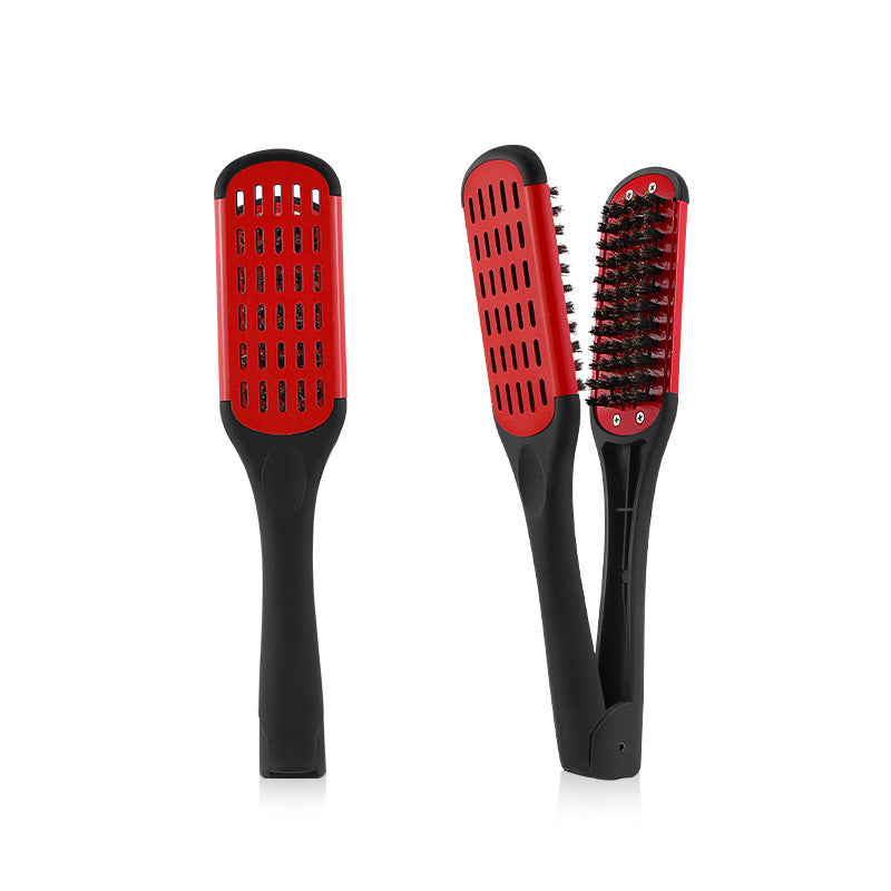Peigne de pince de coiffure Bristle cheveux droits Styling cheveux droits Comb en forme de V