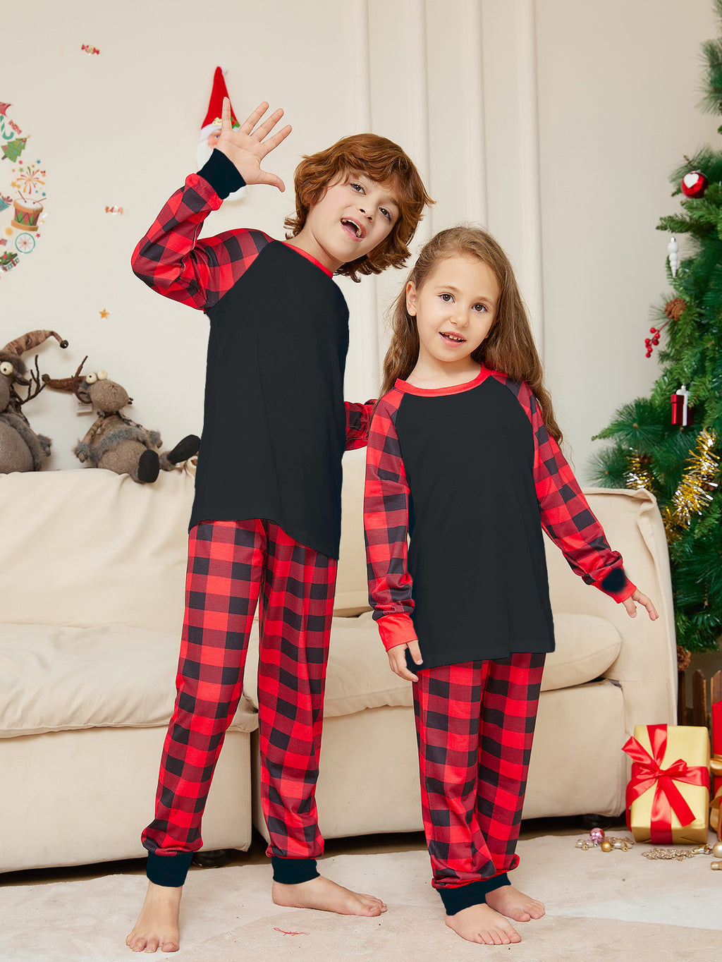 Pyjama de pyjama imprimé Plaid