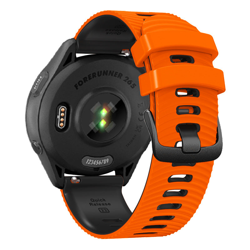 Universal 22mm Water Ripple Road Bracelet en silicone bicolore