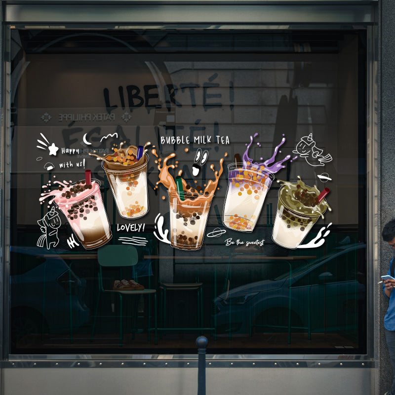 Stickers Tea Shop Décoration Décoration Portes en verre
