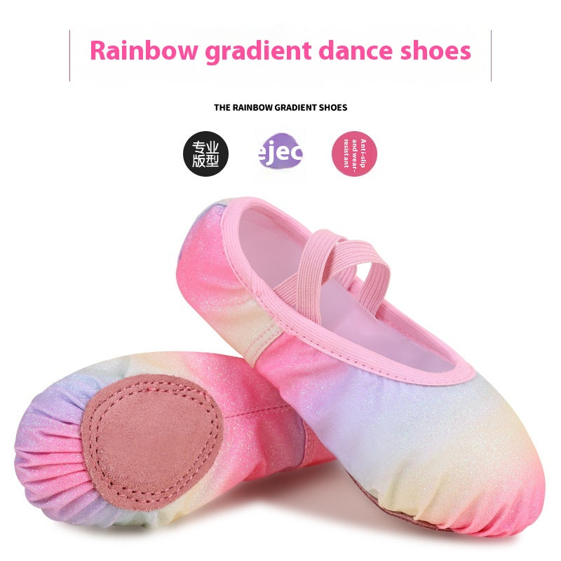 Chaussures de pratique en arc-en-ciel sans tige pour enfants