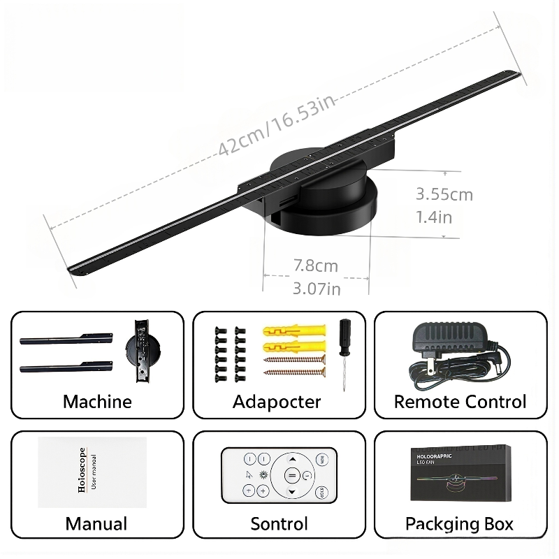 Wiilala ventilateur hologramme 3D cercle App hologramme affichage publicitaire 224 lumières 16.5 WiFi Ho