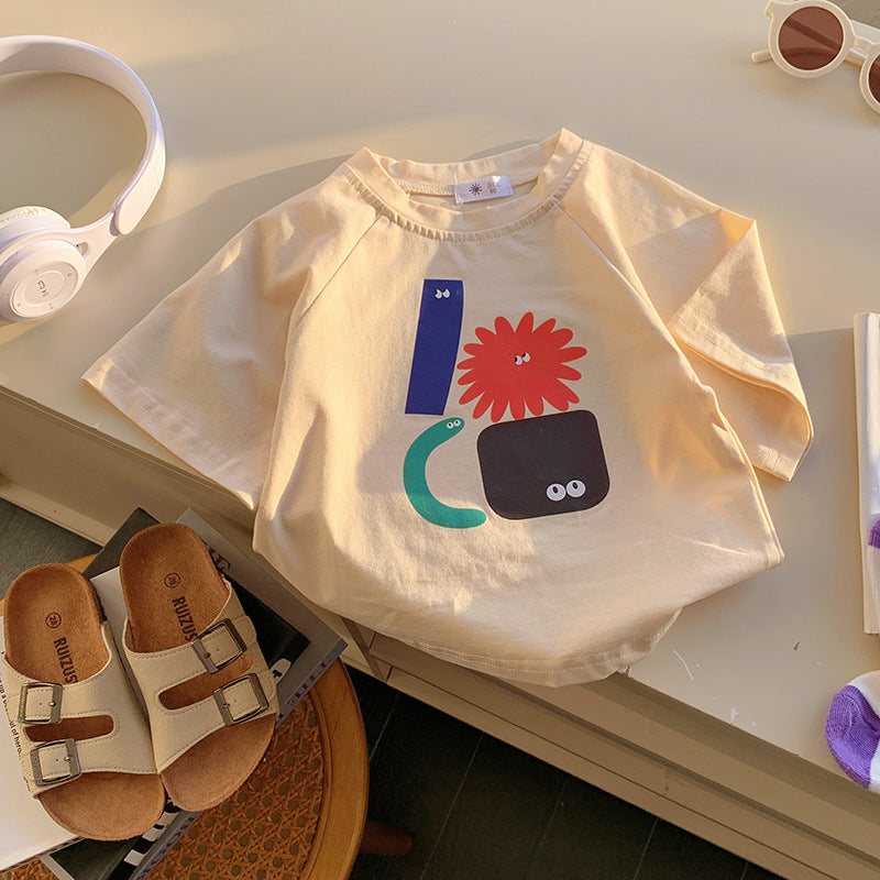 T-shirt pour enfants Imprimé mode Mignon de dessin animé populaire
