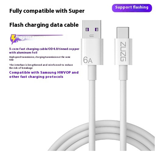 Câble de données Câble de charge rapide Fil de tressage entièrement compatible