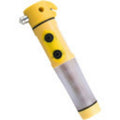 Hammer multifonctionnel rouge et jaune pour la sécurité automobile avec lampe de poche
