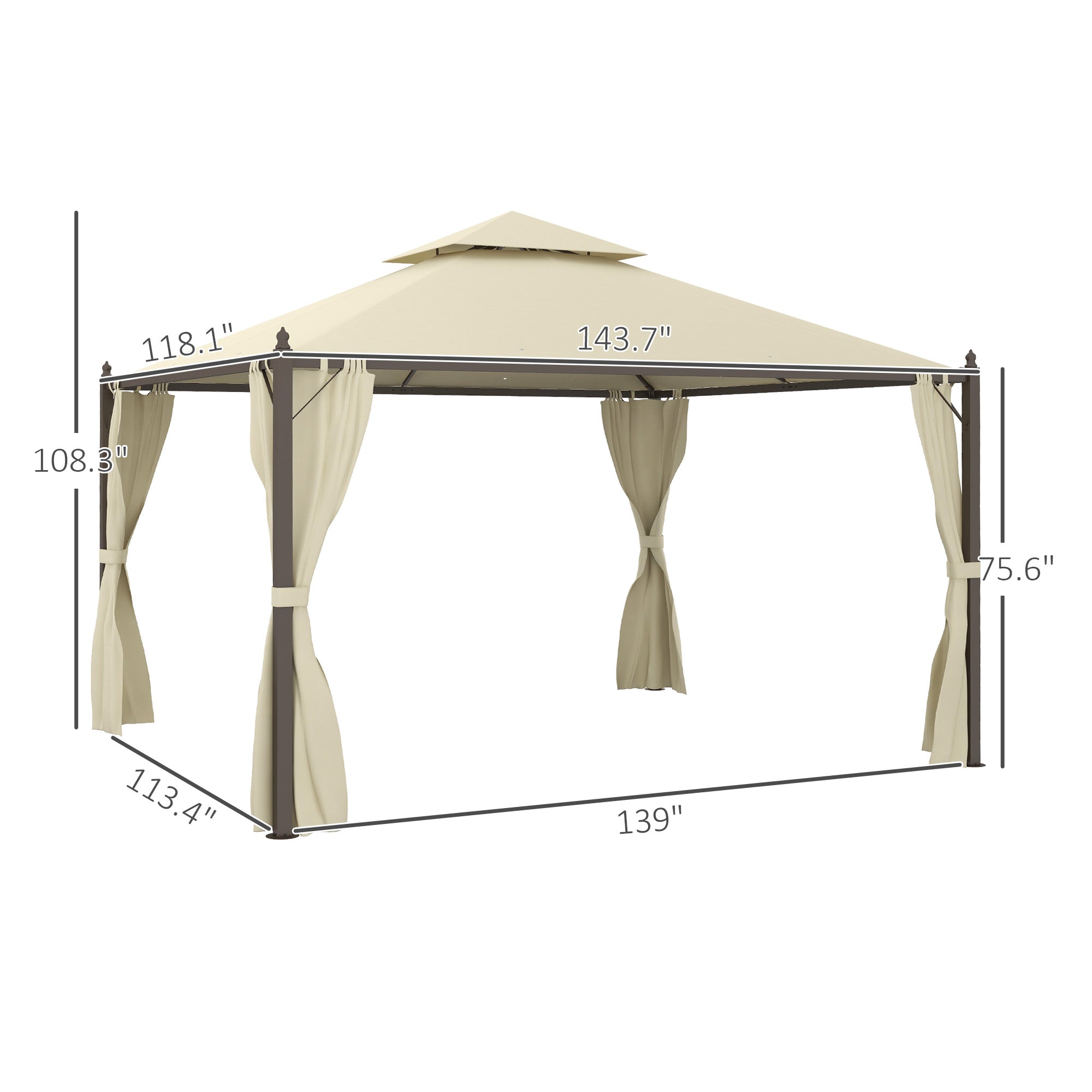 10 x 12 Patio extérieur Gazebo avec rideaux