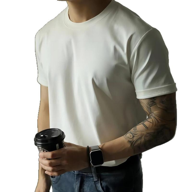 T-shirt à manches courtes pour hommes avec un petit collier
