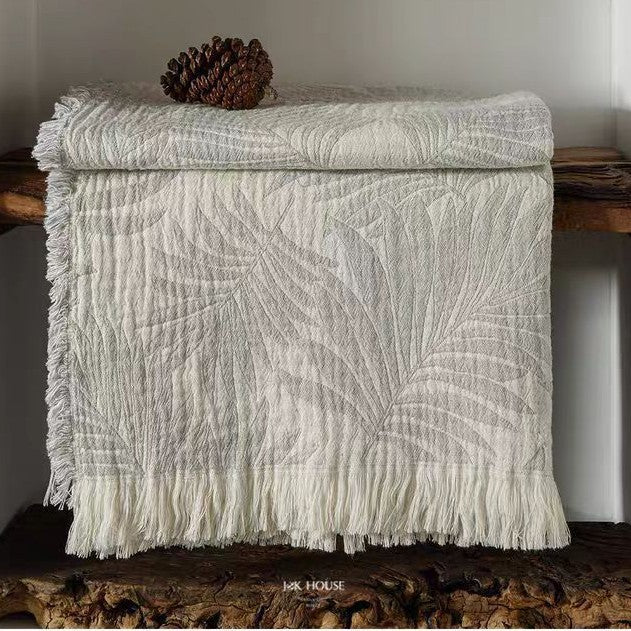 Four-Layer Four-Layer Fil Jacquard Fringed Petite couverture