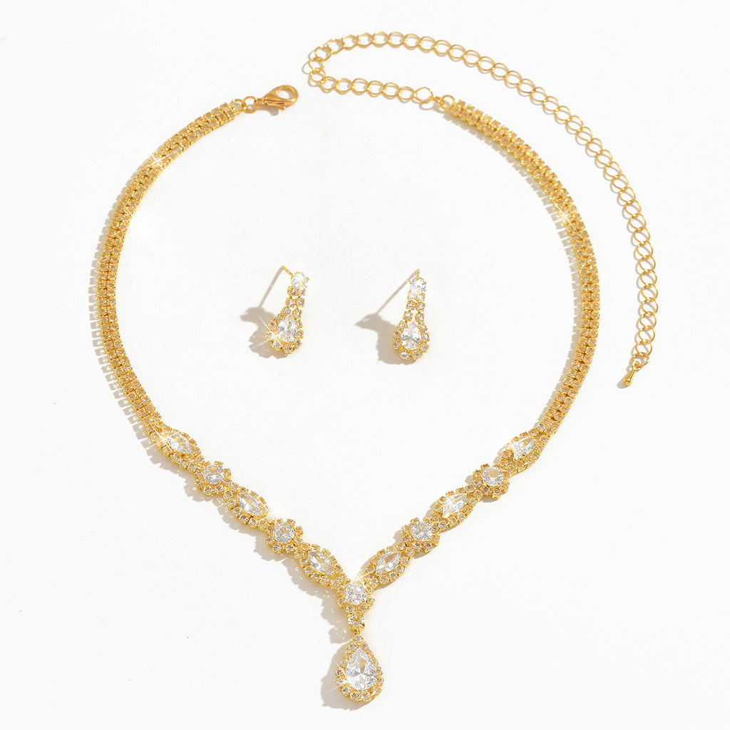 Femmes 2 Pcs French Style Light Luxury Ensemble de bijoux pour mariée