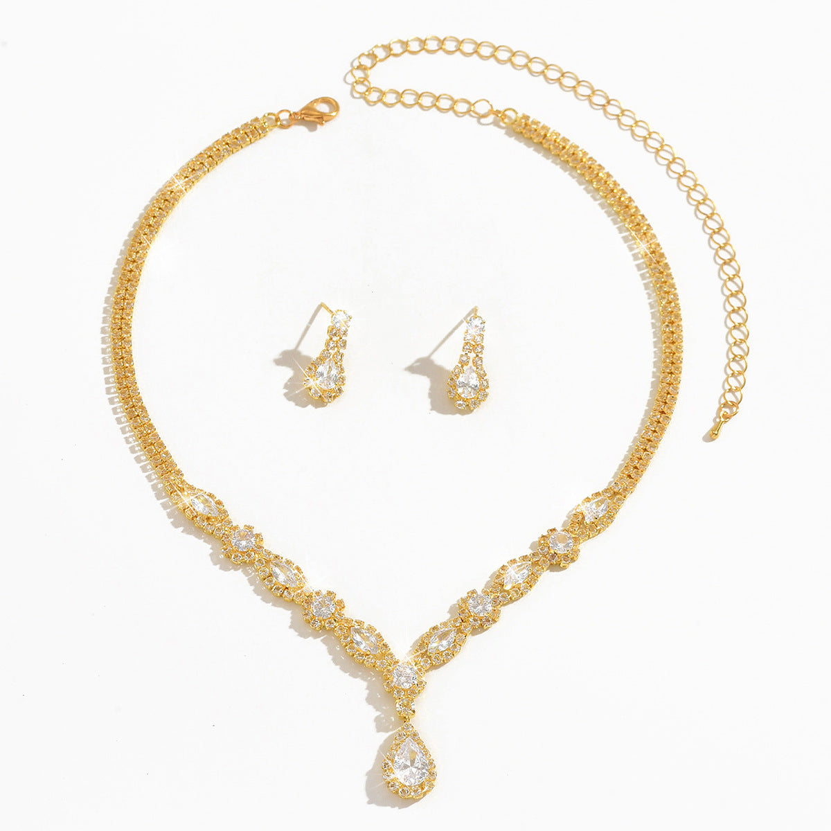 Femmes 2 Pcs French Style Light Luxury Ensemble de bijoux pour mariée
