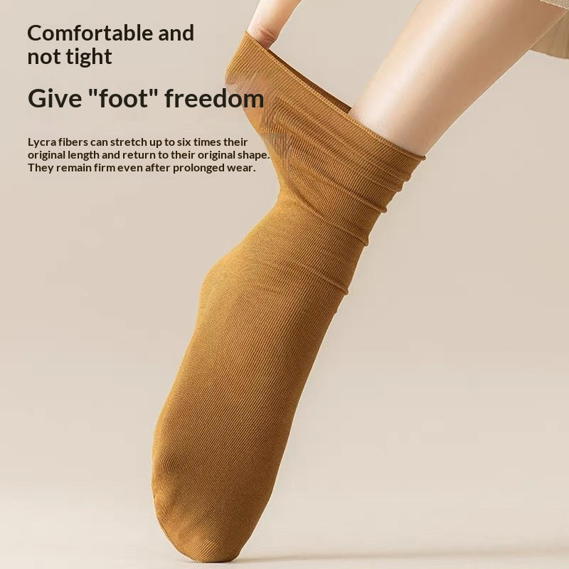 Coton peigné Sweat-absorbant Déodorant Chaussettes haute couleur du genou