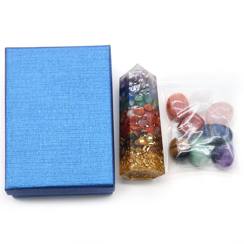 Boîte cadeau en pierre de cristal série colorée