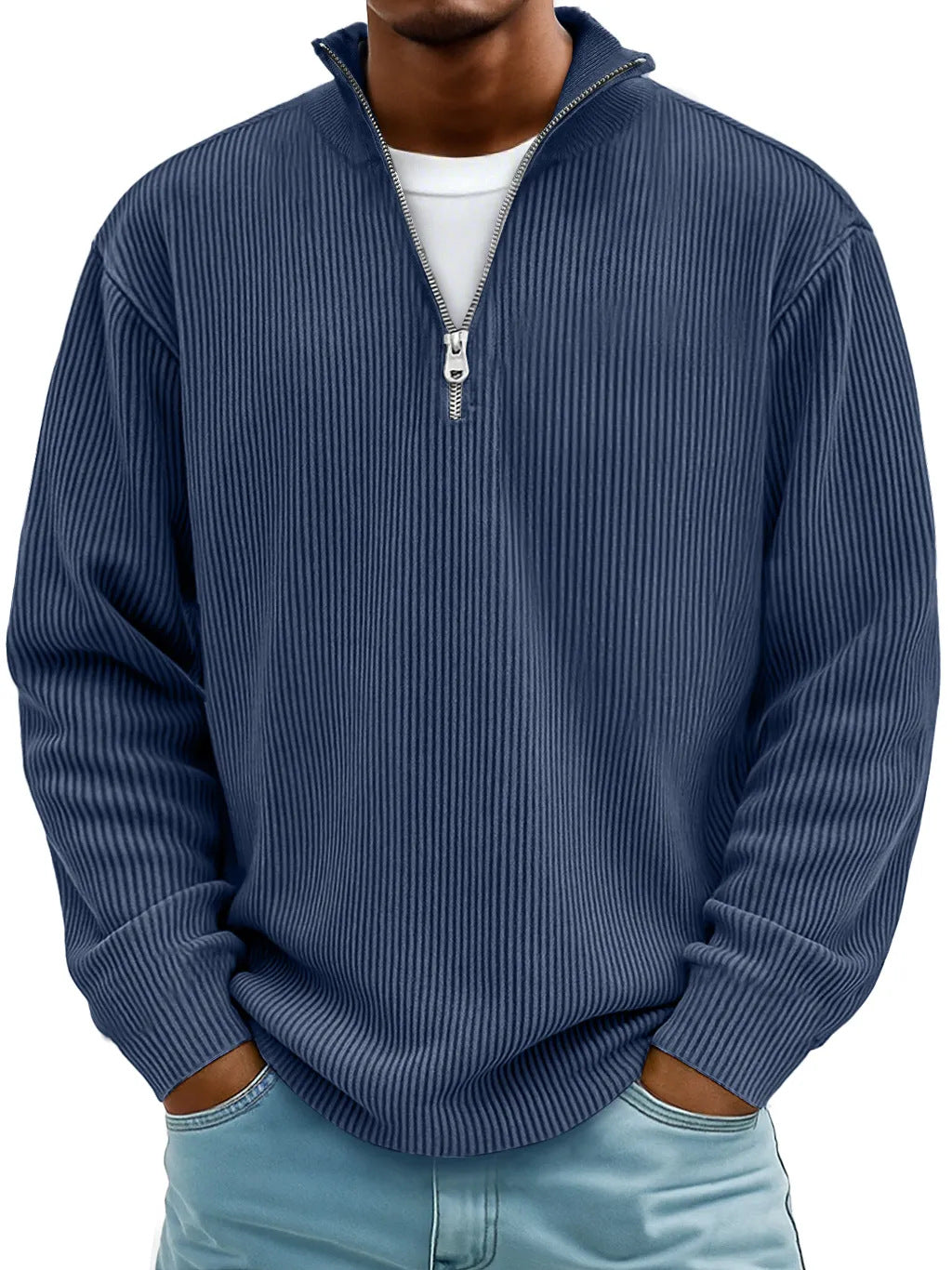 L'automne d'Amazon et l'hiver des hommes Casual Stand-Up Collier zipper Corduroy manches longues hommes