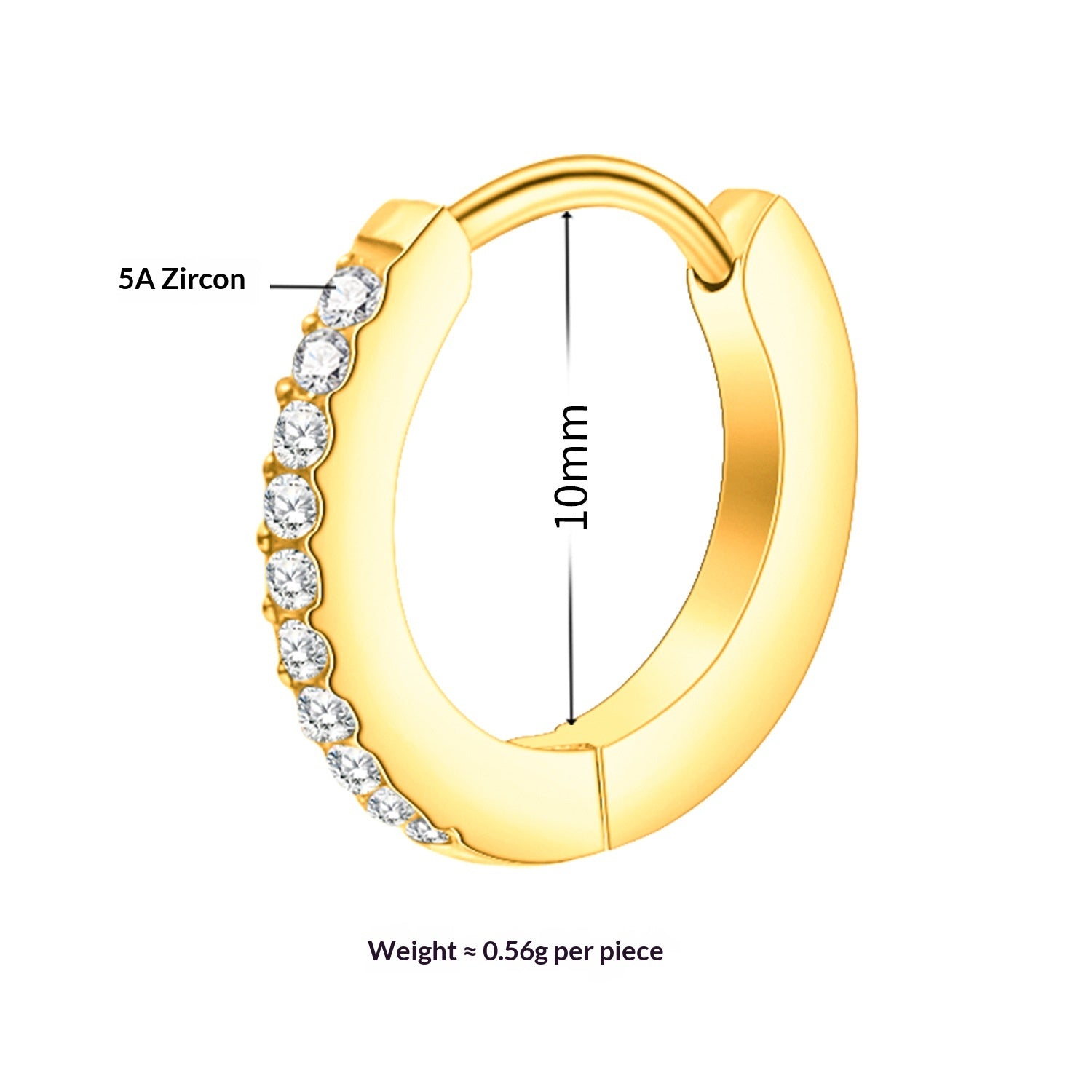 Boucles d'oreilles Zircon en acier de titane pour femmes