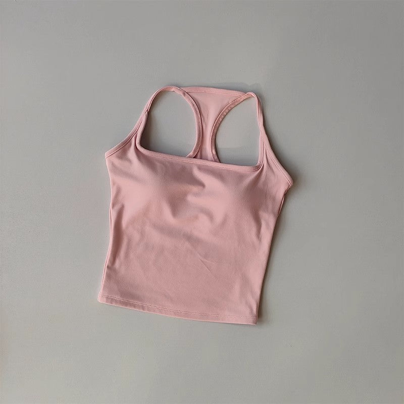 Strap-back Respirant Yoga Tank Top I-Shaped Back Design