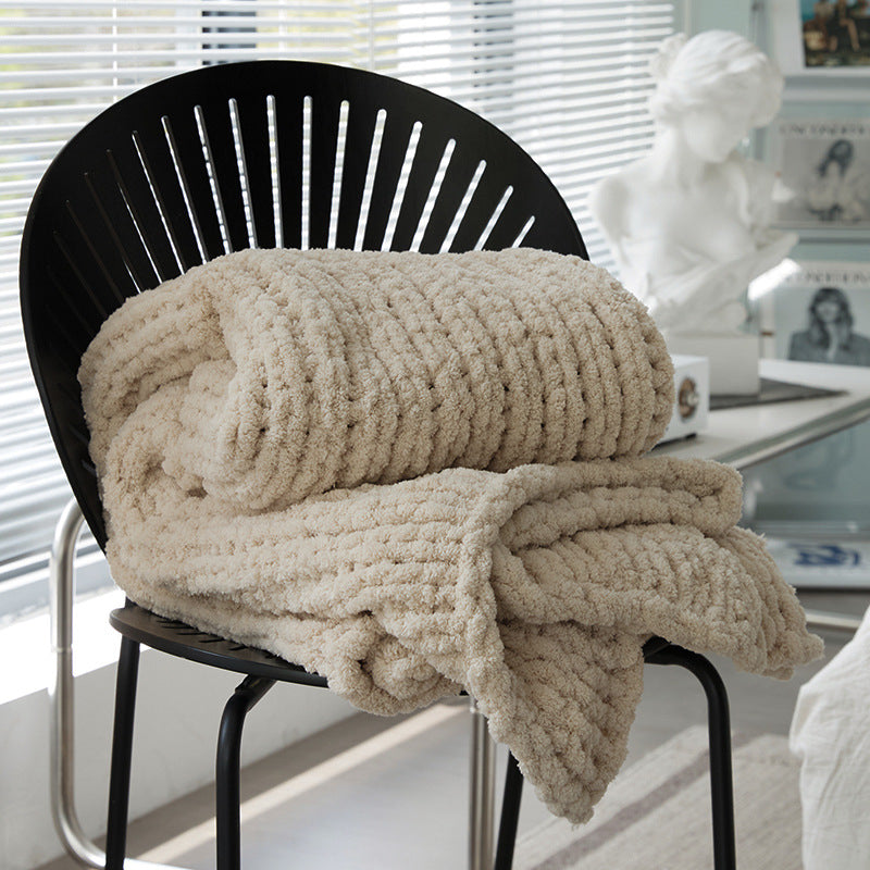 Cozy Blanket Maison Coiffé Couleur Solide Couverture