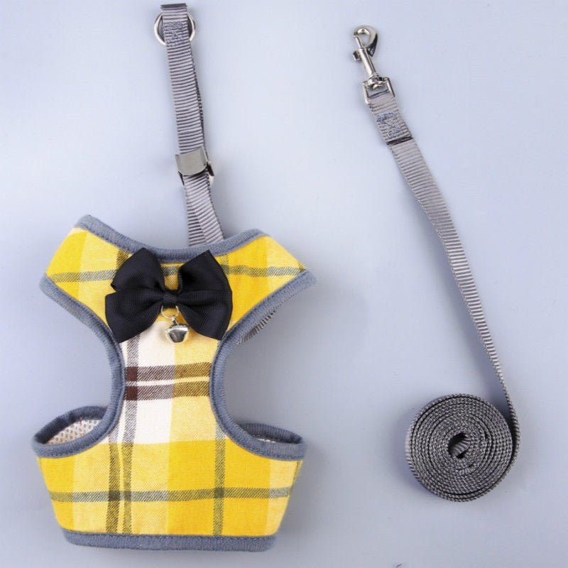 Leash de style vestois pour les chats et les chiens à pied