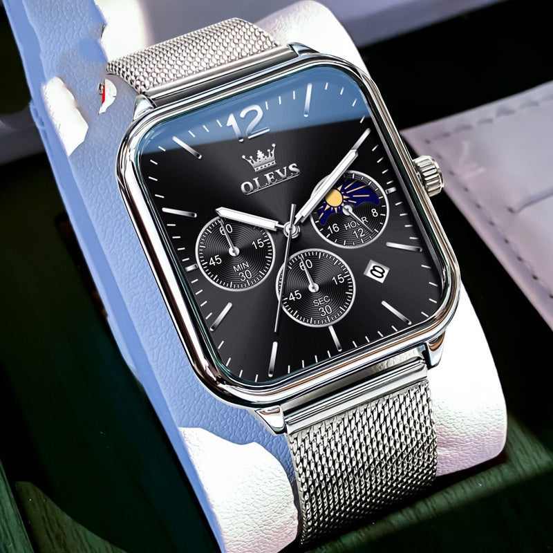 Montre de marque Ouliishi avec un cadran rectangulaire