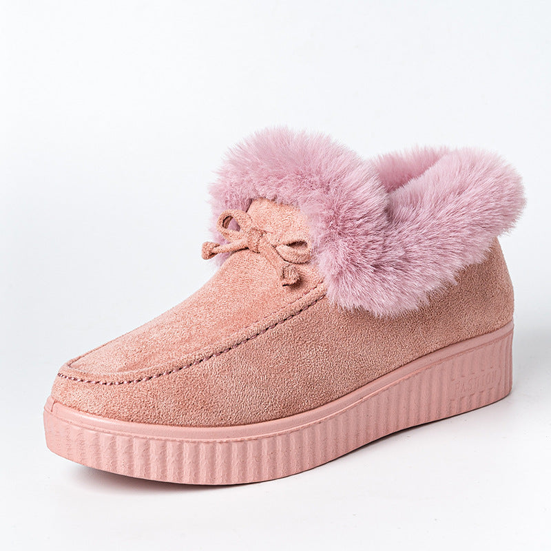 Chaussures de coton pour femmes à coupe moyenne à l'épreuve du froid