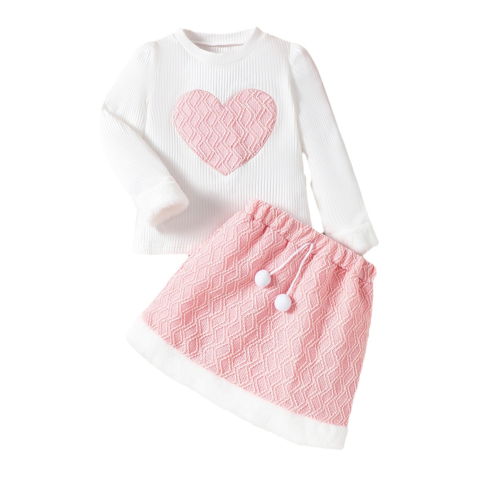 Filles T-shirt à manches longues à imprimé casual mode et ensemble de jupe à manches longues