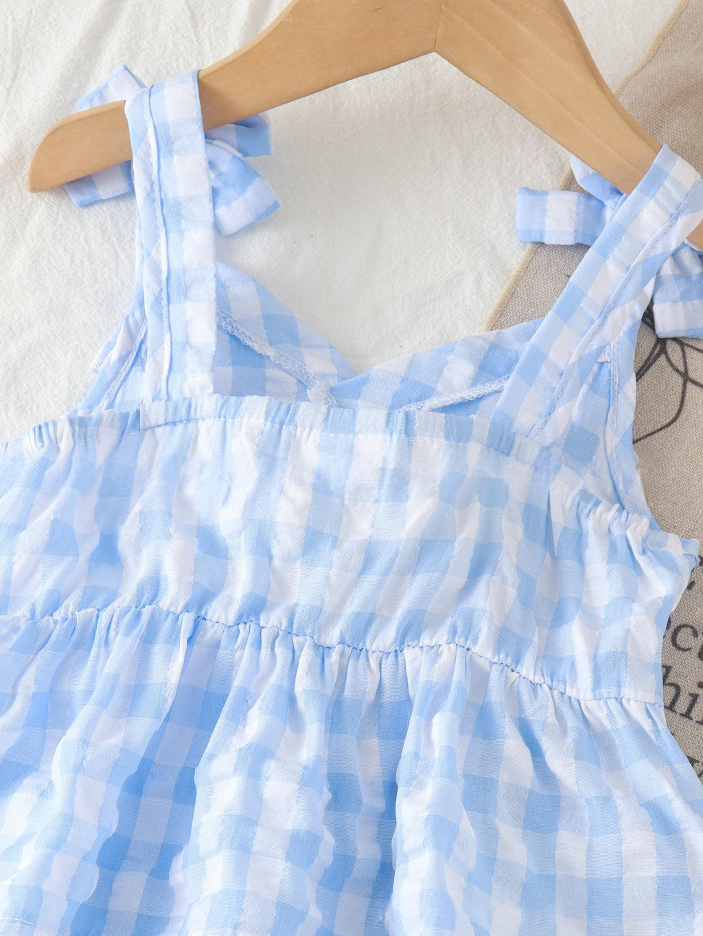 Camisole Plaid Bleue et ensemble de shorts