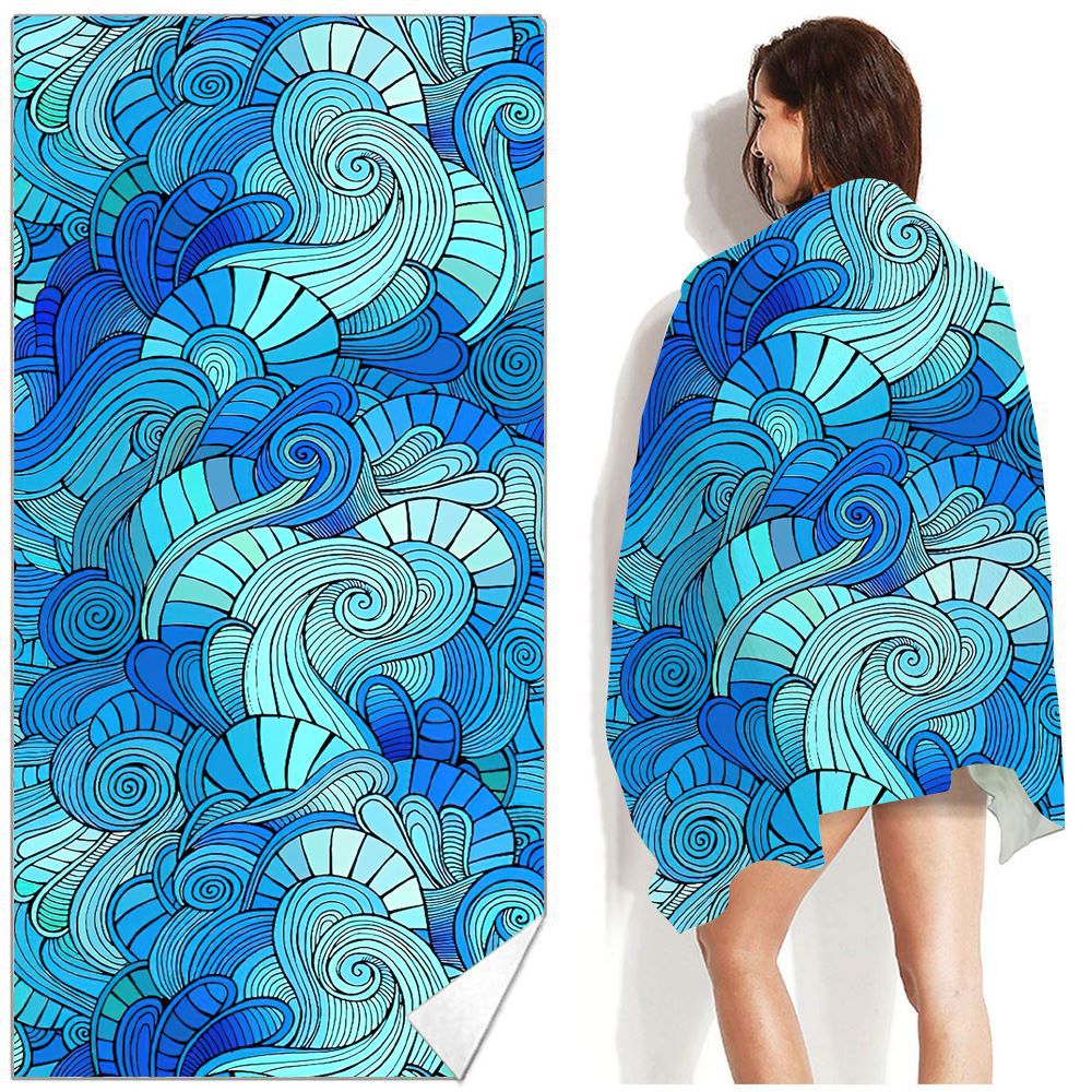 Serviette de plage Bohemian imprimée pour la natation