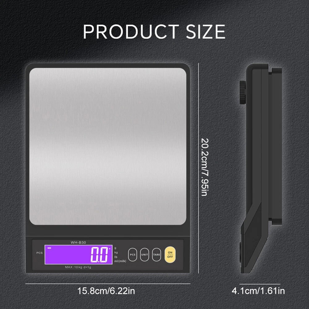10KG Échelles de cuisine Échelle numérique électronique de cuisson à écran LCD