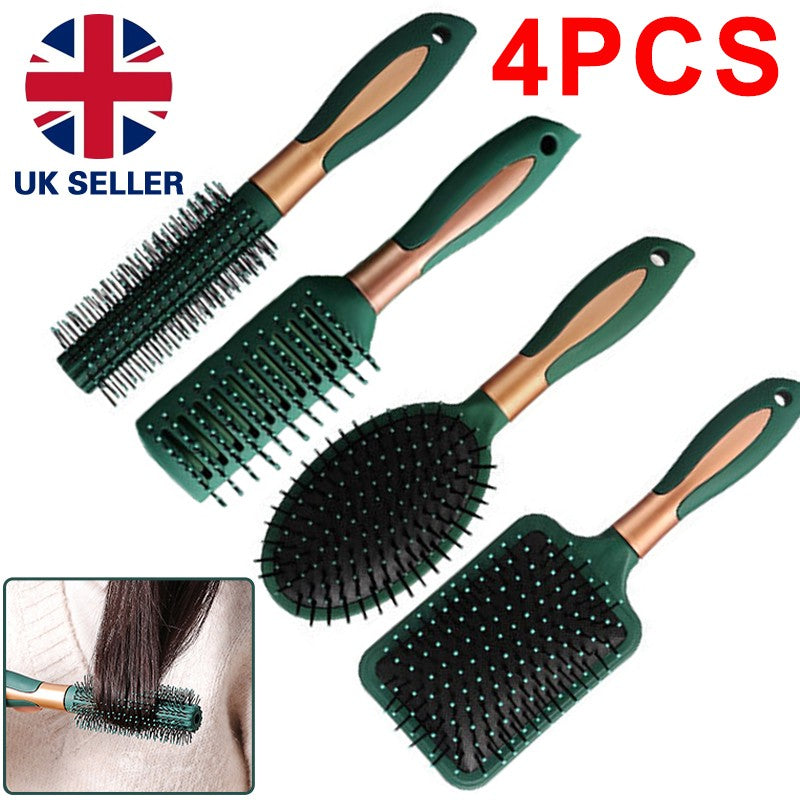 Ensemble de brosse à cheveux 4pcs pour les femmes Salon professionnel de coiffure Peigne massage brosse à cheveux