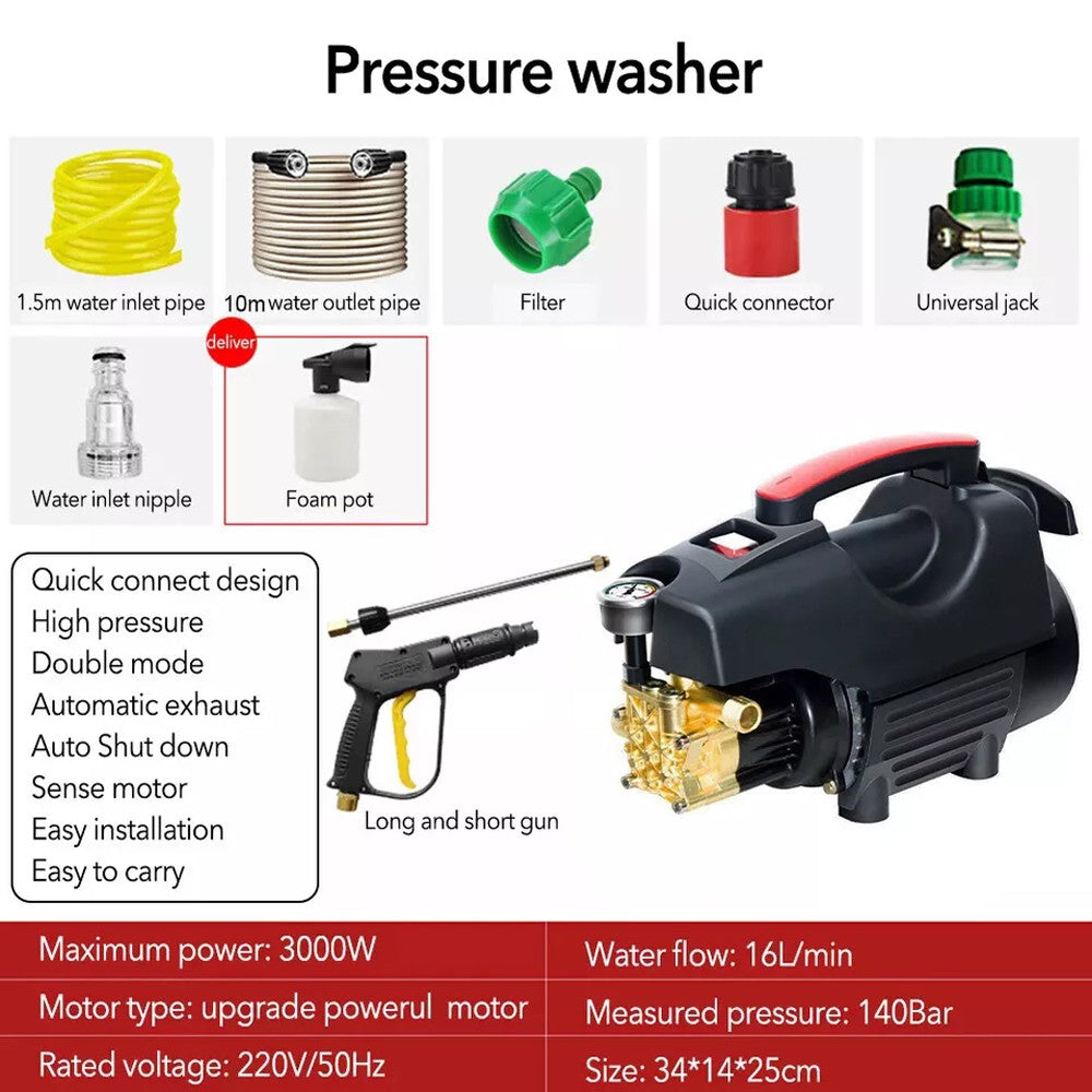 Électrique haute pression de lavage réglage Patio RV Jet nettoyant polyvalent