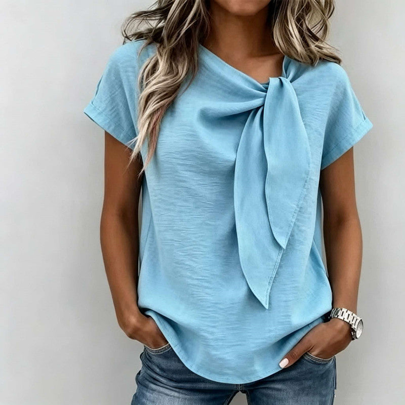 T-shirt de mode à manches courtes en coton à manches courtes pour les femmes du printemps et de l'été