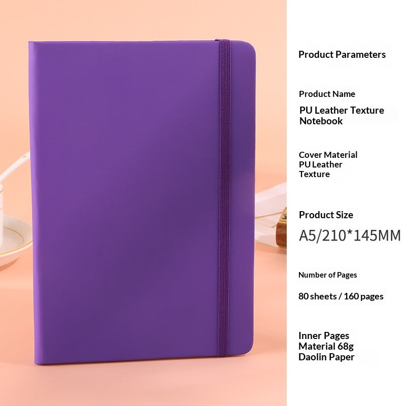 Carnet de notes de couleur solide en Strapper A5