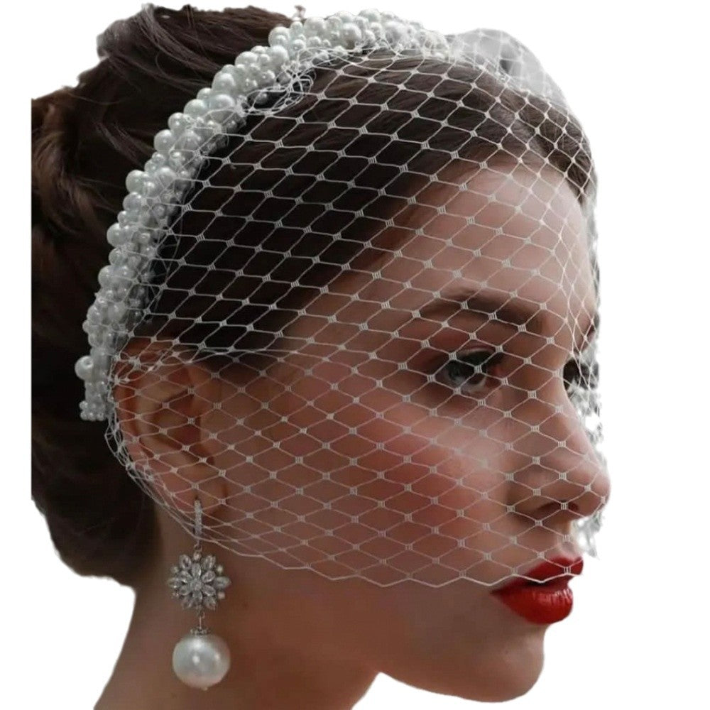 Tête de bande de cheveux Veil Pearl