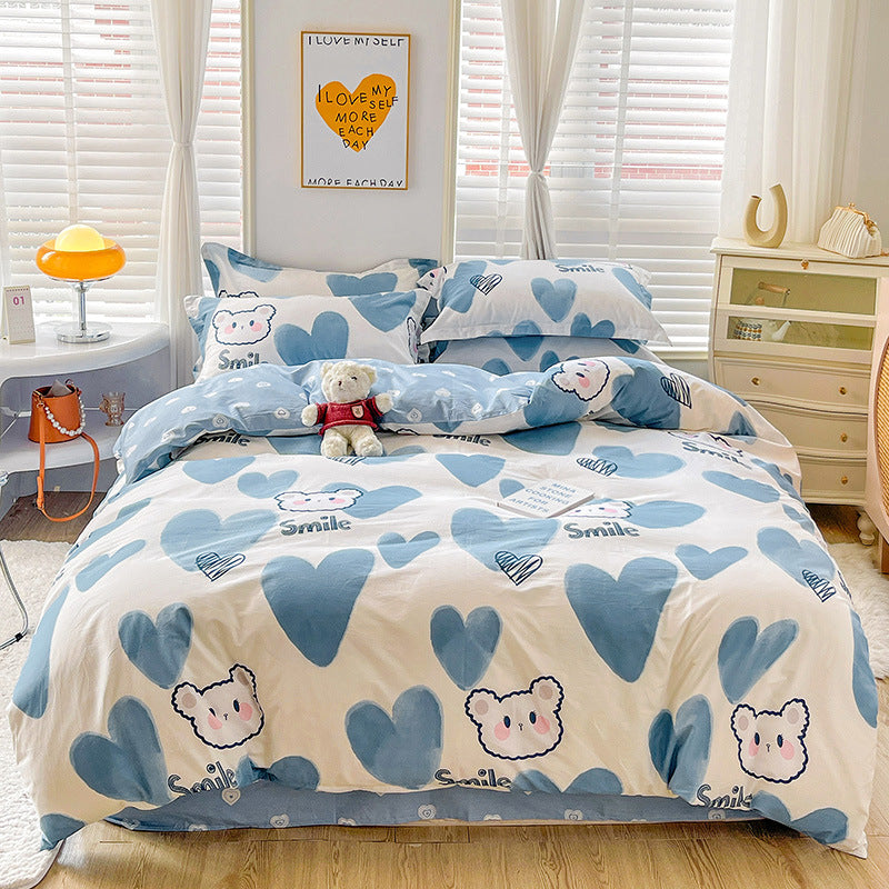 Couvercle de duvet de dessin animé Couvercle lit Couvercle de lit mignon