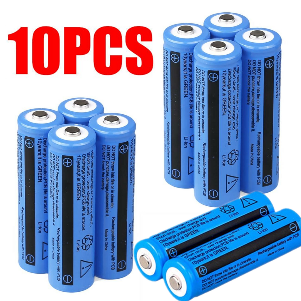 Batterie Lithium 10Pcs 18650 3.7V Li-ion rechargeable 3000mAh Batteries pour flashlig de torche