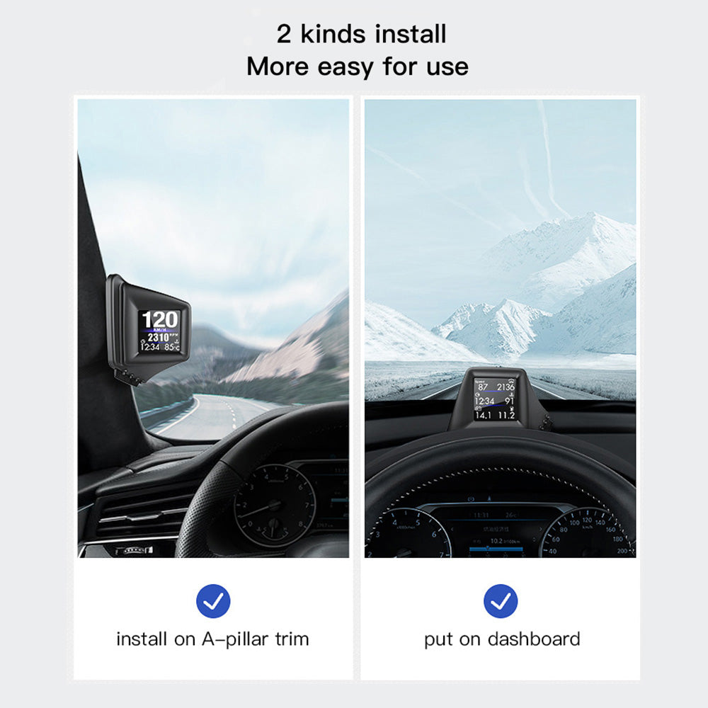 Affichage de voiture AP-1 HUD de voiture Affichage tête vers le haut OBD GPS conduite ordinateur Code Table