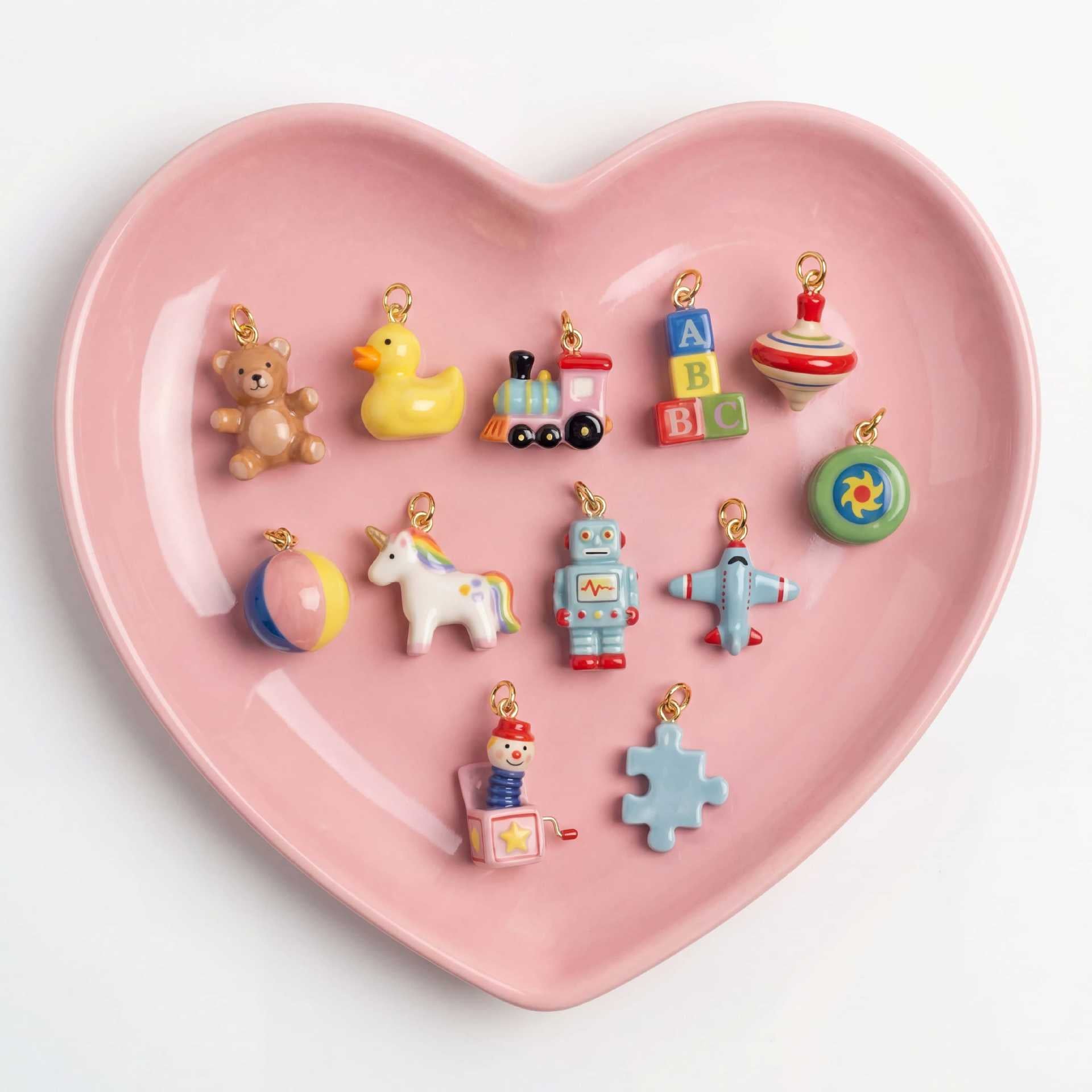 Mignon petit ours et canard bâtiment pendentif ornement