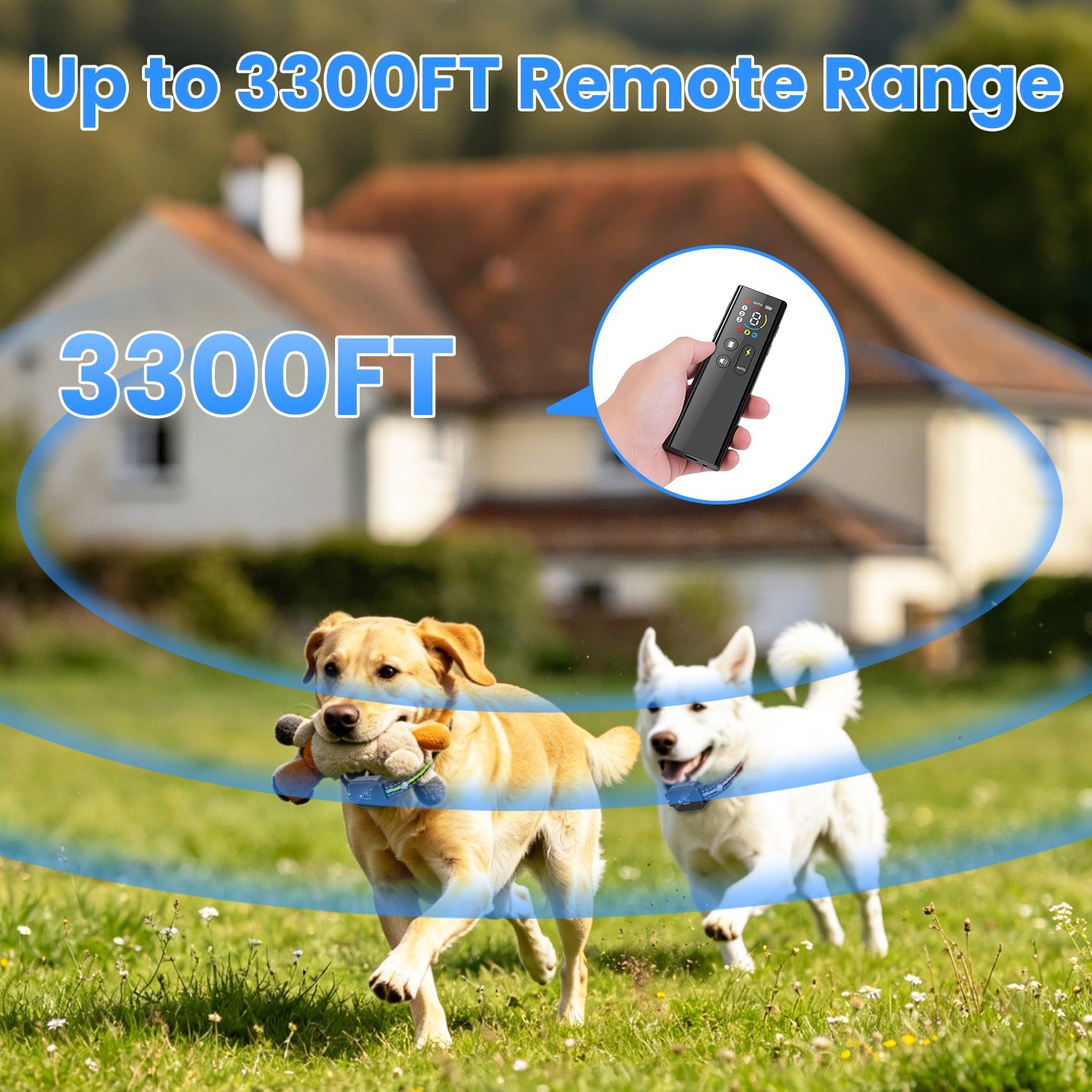 1Pc 2 en 1 chien Choc et collier de barque collier d'entraînement de chien avec télécommande rechargeable IP68 Wat