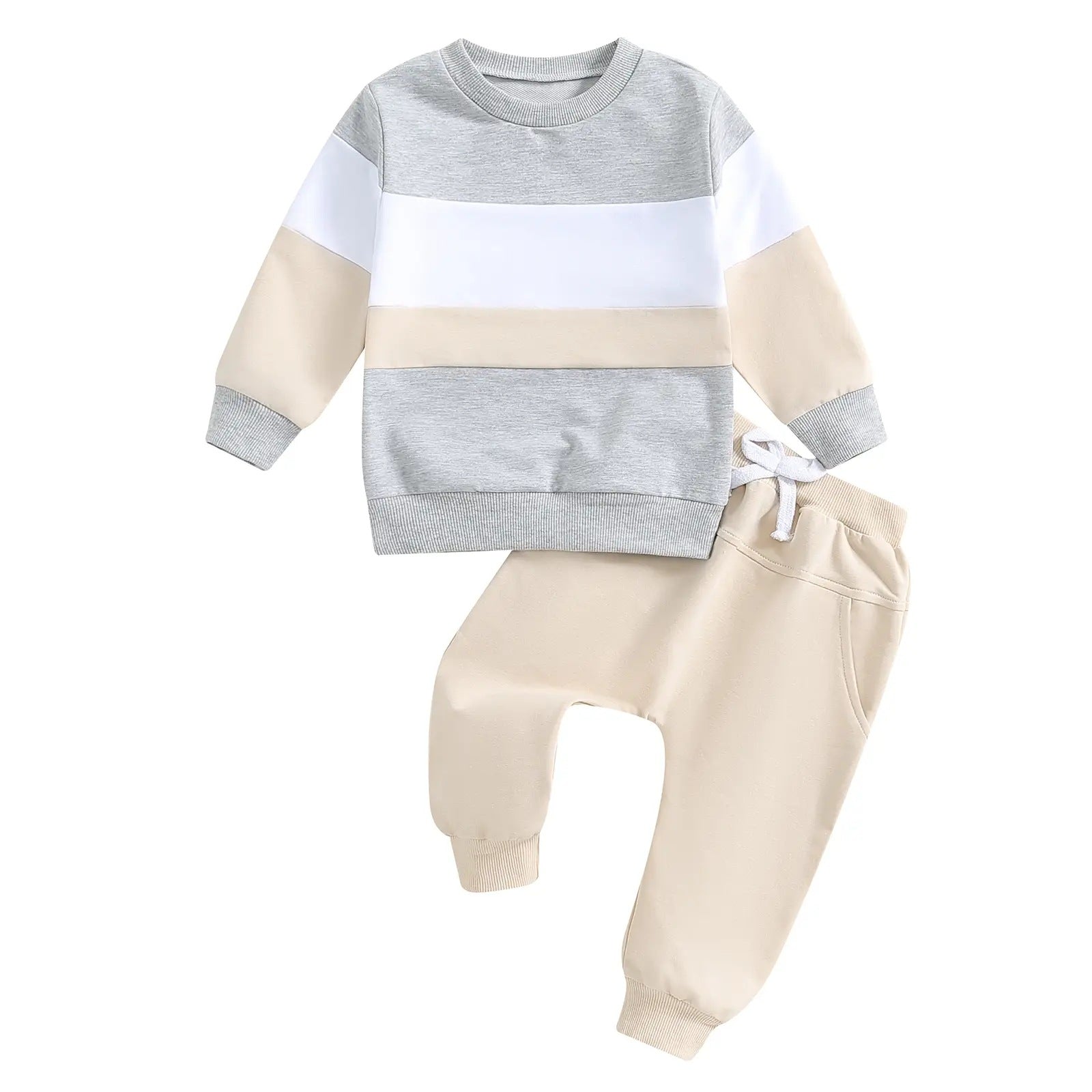 Garçons et filles Ensemble de pantalons à manches longues à col rond