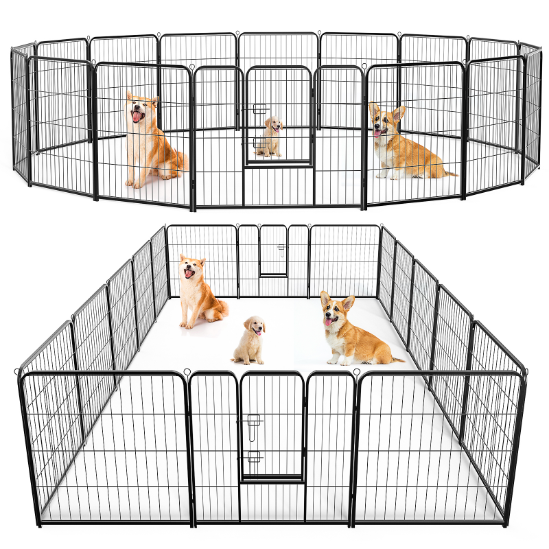 Stylo d'exercice en métal de hauteur de clôture intérieure pour chien avec porte Petit chiot Grand chien moyen