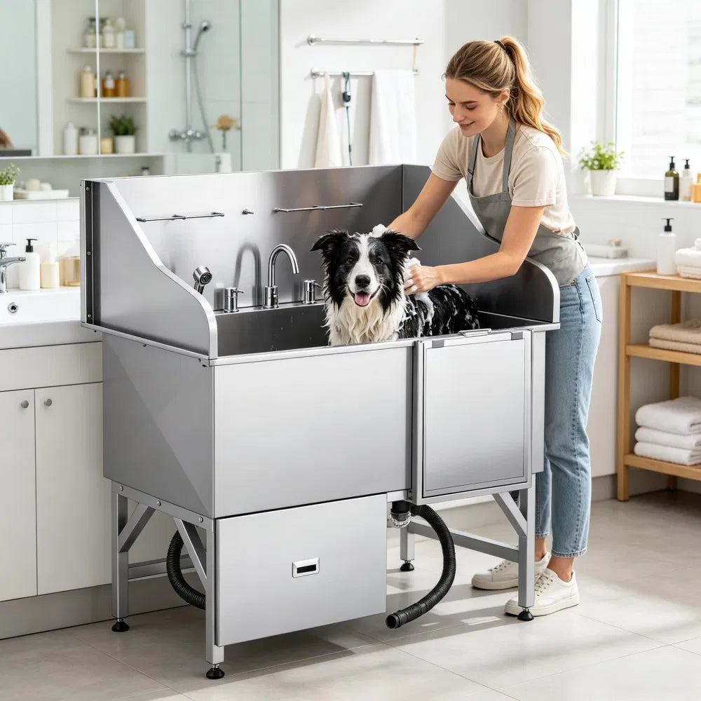 Station de lavage des chiens en acier inoxydable