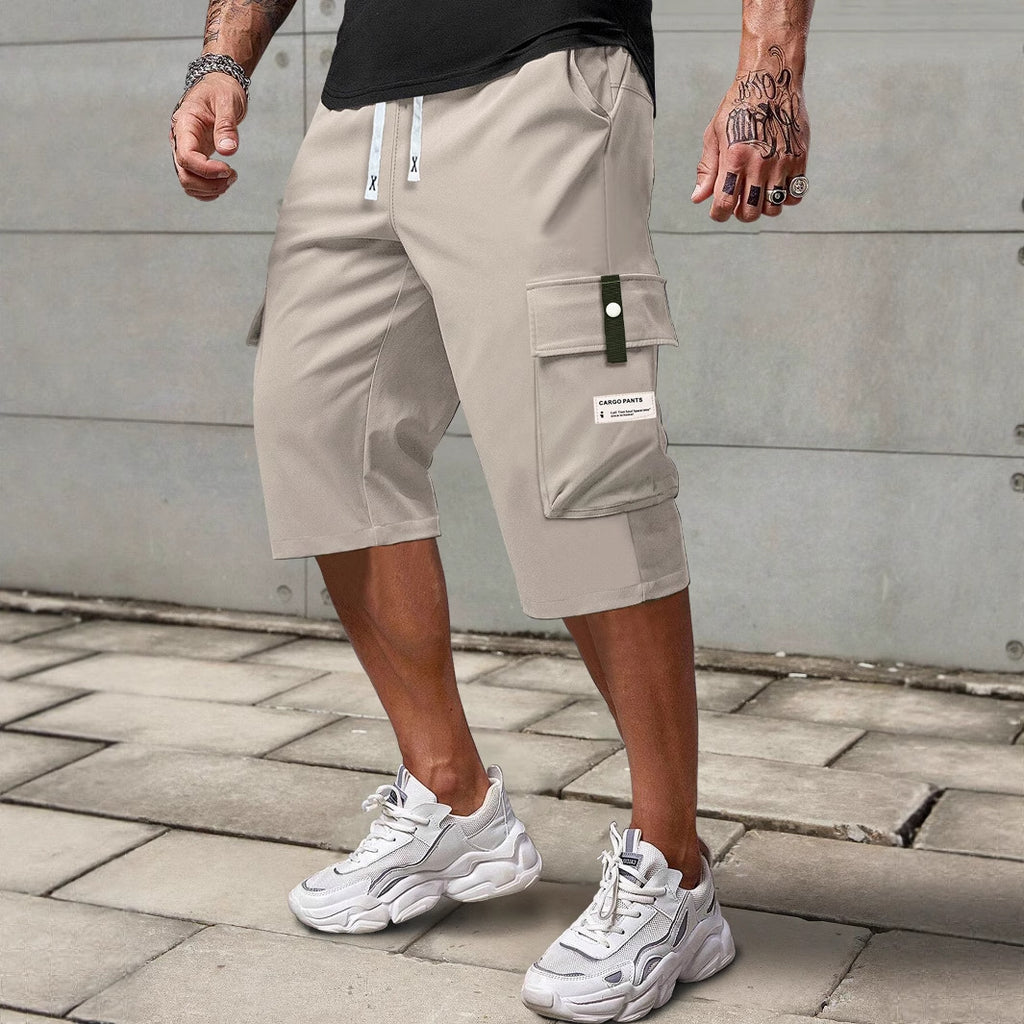 Taille de l'Europe Thin Straight Cropped Pantalons homme Cargo Short d'été Ove de sport des garçons