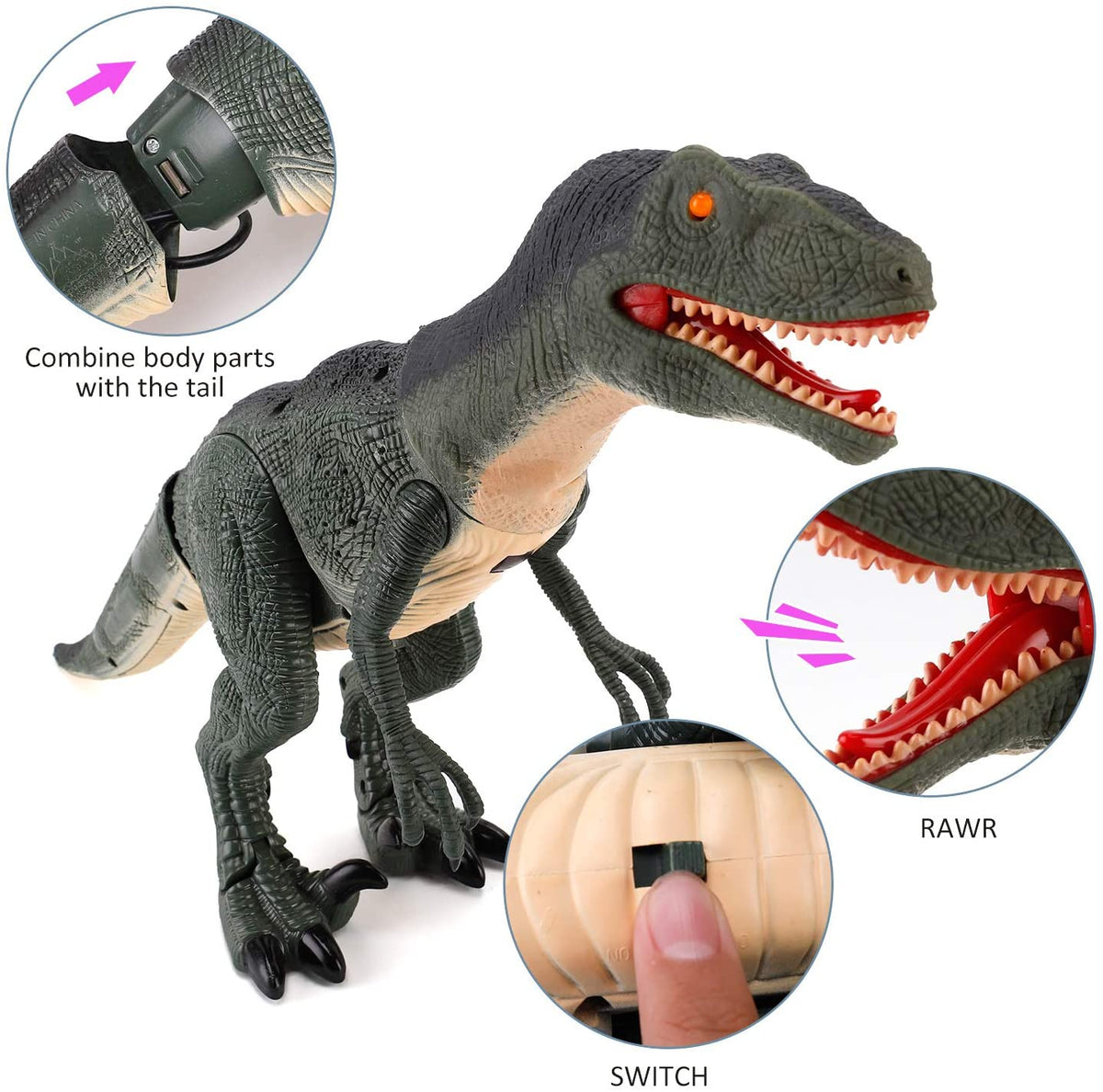 Jouet de télécommande électrique de simulation de dinosaure